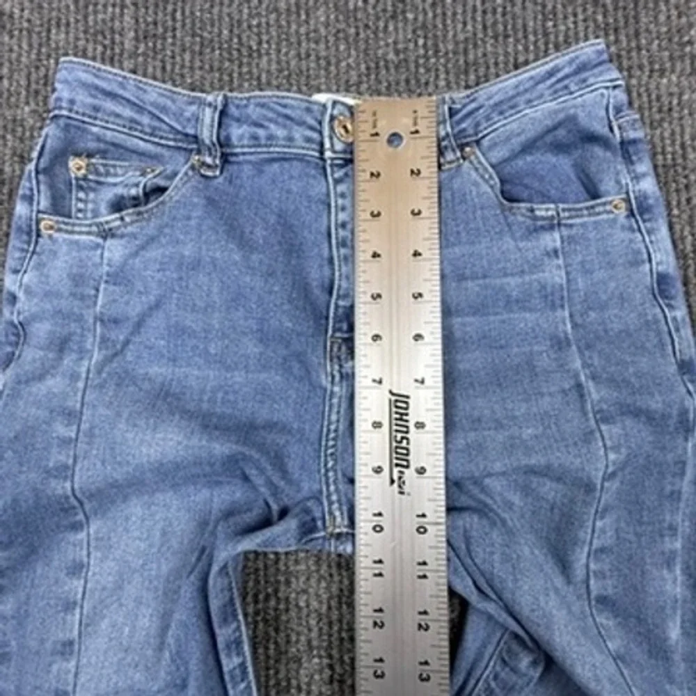 Urban Revivo Womens Blue High Rise Split Hem Straight Leg Jeans Size US 6